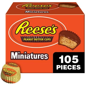 REESE'S Miniatures Milk Chocolate Peanut Butter Cups, Candy Packs, 0.31 Oz (105 - Picture 1 of 11