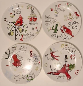Lenox 12 Days of Christmas Dessert/Salatteller 8" (4er Set) Neu mit Preisschild - Bild 1 von 12