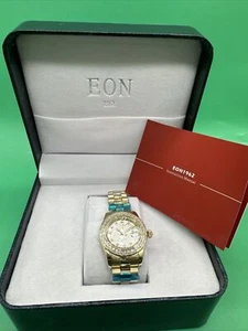 EON 1962 Swiss Movement LUSTRO STELLA Made with Finest CZ Watch Stainless Steel - Picture 1 of 8
