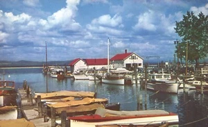 Postal de barcos Burlington Yacht Basin Lake Champlain Vermont - Imagen 1 de 2