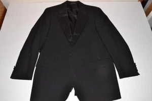 RALPH LAUREN CHAPS NERO 1 BOTTONE BLAZER CAPPOTTO GIACCA UOMO TAGLIA 40R - Foto 1 di 9