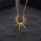 Geometric Pendant Necklace Vintage Fashion Half Circle Spiked Choker Necklac: