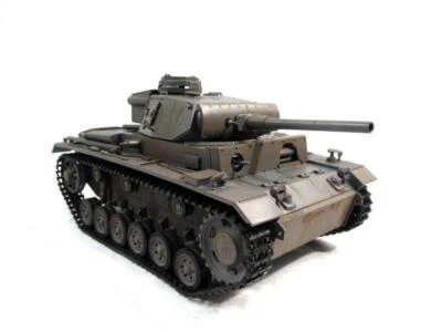 Mato 1:16 Almost Full Metal Panzer III RTR RC Tank Infrared Recoil Grey Present - Image 1 of 4