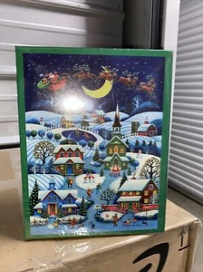 New Sealed Brother ❤️ Sister Christmas Party Oversized 500 Piece Puzzle Village - Picture 1 of 11