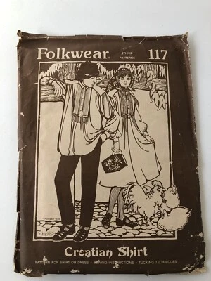 Folkwear Croatian Shirt & Dress w/Tucks Sewing Pattern 117 Men & Women size S-XL - Image 1 of 4