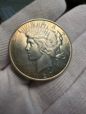 1927-D Peace Dollar Choice BU fecha clave Foto 1 de 4