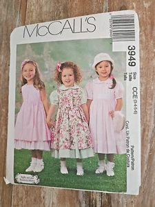 McCalls Schnittmuster 3949 Cottage Core Mädchen Kleid Schürze Petticoat 3-6 UC - Bild 1 von 2