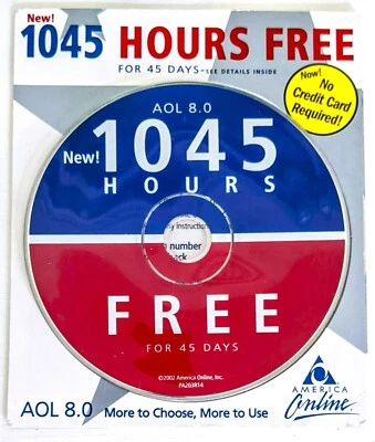 RED, WHITE & BLUE Vintage America Online Collectible Disc, RARE v8.0 AOL CD! - Image 1 of 2