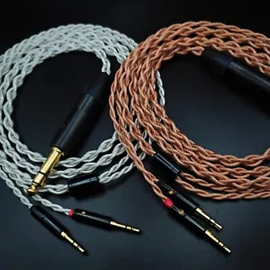 Unsleeved Headphone Cable Dual 3.5mm Hifiman He400i Amiron Focal Elear Meze 109 - Picture 1 of 5
