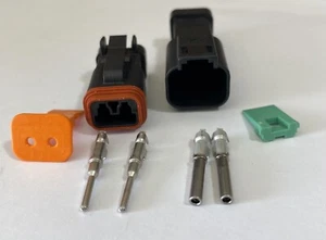 (10 Pack) 2 Pin Black Deutsch DT04-2P DT06-2S waterproof Automotive connectors - Picture 1 of 4