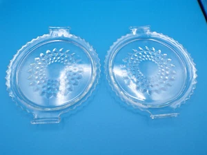 2 Depression Clear Glass w/Handles Sawtooth Edge Diamond Lunch Plate 8.25" F25 - Picture 1 of 13
