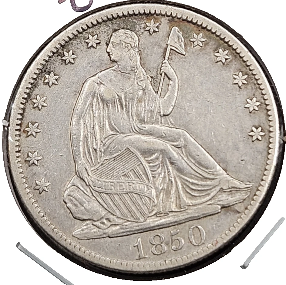 Medio dólar libertad sentada 1850-O | EXTRA FINO Foto 1 de 2