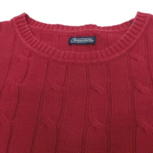 Consensus Sweater Men's Size XL Red 100% Cotton Cable Knit Pullover  - Picture 1 of 8