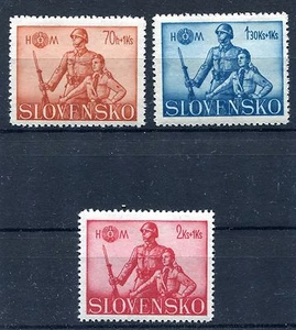 ESTADO TÍTERE ALEMÁN ESLOVAQUIA SEGUNDA GUERRA MUNDIAL 1942 HLINKA GUARD SCOTT B8-B10 PERFECTO SIN MONTAR O NUNCA MONTADO - Imagen 1 de 1