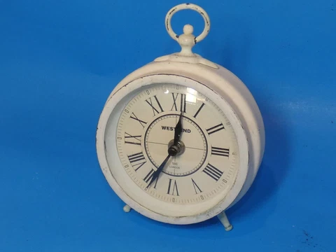 Vintage Style WEST END Desk Clock White Tested A+ Cover