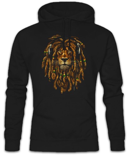 LOEWE Felpa con cappuccio Rastafari Lion IV pullover con cappuccio Rasta leone Babilonia reggae Giamaica