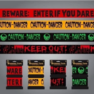 12m Halloween Themed Party Warning Tape Sign Zombies Decor Haunted Horror House - Picture 1 of 14