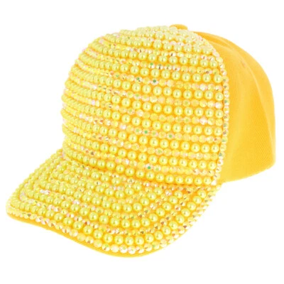 Top Headwear Pearl Rhinestone Bling Baseball Cap - Image 1 of 4