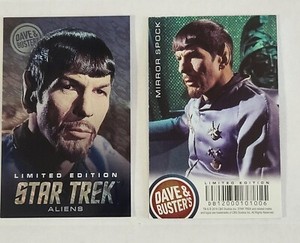 Dave and Buster's Star Trek Pusher Game Limited Edition Aliens Mirror Spock Card