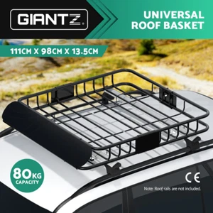 Giantz Universal Car Roof Rack Basket Luggage Vehicle Cargo Carrier 111cm Black - Picture 1 of 13
