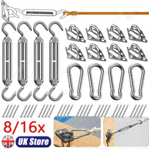 Sun Sail Shade Canopy Stainless Steel Fixing Fittings Hardware Accessory Kit UK - Picture 1 of 27