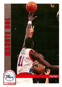 1992 PHILADELPHIA 76ERS NBA Card MANUTE BOL Hoops - Picture 1 of 3