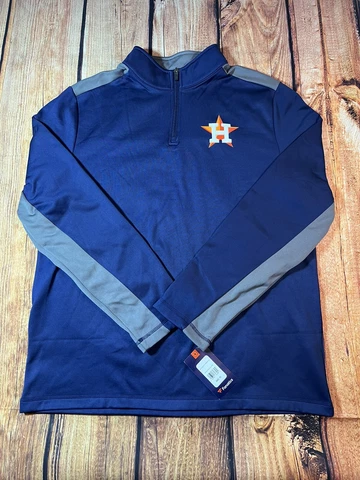 Houston Astros Fanatics Navy Blue 1/4 Zip Pullover Sweatshirt MLB Baseball Sz XL Cover