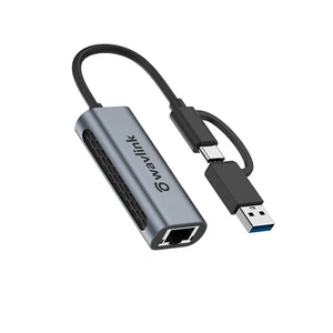 WAVLINK 2.5G USB C and USB 3.0 to Ethernet Adapter 2-in-1 Gigabit LAN Converter - Picture 1 of 8