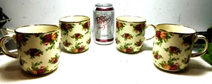 4 NOS 1998 Royal Albert Indonesia Old Country Roses Coffee Mugs/Never Used/ Nice - Picture 1 of 14