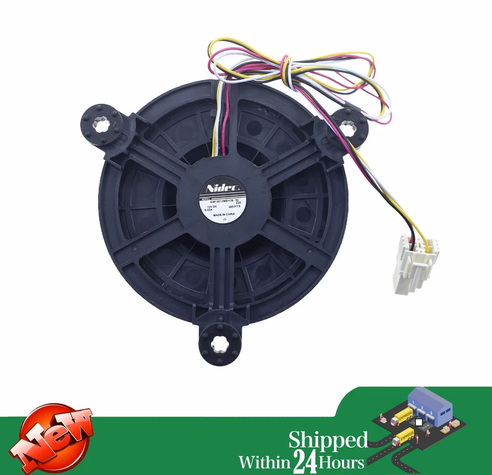 Refrigerator fan GW12E12MS1CB-52 12V DC 0.22A 0807FTS 4-Wire 4-Pin - Image 1 of 3
