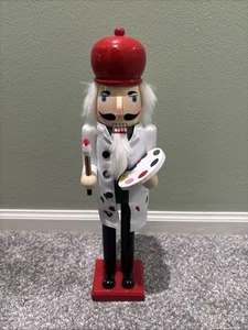 Artist Art Teacher Wooden Nutcracker with Paintbrush & Paint Palette 16.5" Used - Picture 1 of 7