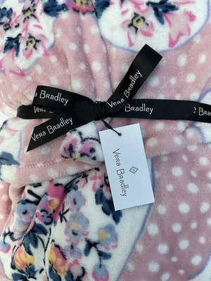 Manta de felpa Vera Bradley Mon Amour suave felpa 80” X 50” rosa floral nueva con etiquetas Foto 1 de 4