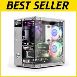 Pironman schwarzes Mini PC Gehäuse für Raspberry Pi 5 mit stylischer RGB Tower Kühlung - Bild 1 von 11
