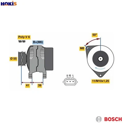 ALTERNATOR 0 986 049 490 FOR TOYOTA COROLLA/QUEST/ALTIS/ALLEX/FIELDER/SPACIO - Image 1 of 4