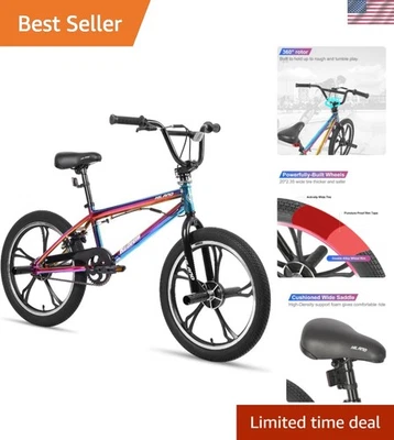 Bicicleta BMX Hiland Ligera de 20 Pulgadas para Niños y Niñas, Divertida Multicolor para Niños Foto 1 de 4