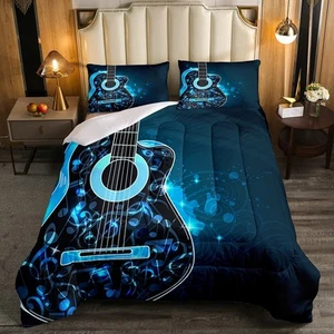 Guitar Comforter Set Music Guitar Decor Bedding Set for Kids Boys Girls Rock ... - Picture 1 of 3