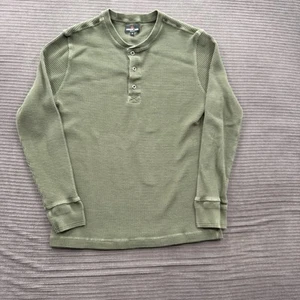 American Giant Thermo Waffel Strick Henley Hemd Herren Medium grün Baumwolle USA. - Bild 1 von 9