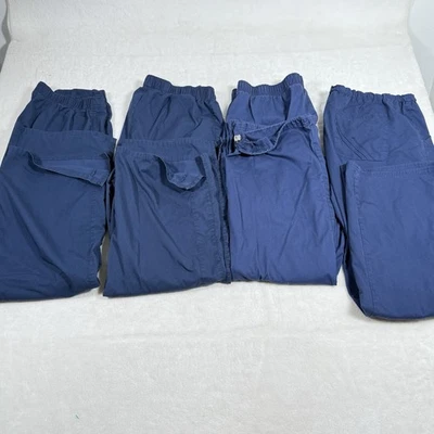 Lote de 4 Pantalones Médicos Cherokee Para Mujer Grandes XL Azul Marino 21100 4005 1066 Carga Foto 1 de 4