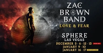 Zac Brown Band At The Sphere 17 de enero de 2026. 2 entradas, sección 107 fin de fila Foto 1 de 4