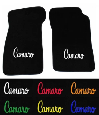 NOVO! Tapetes de assoalho carpete 1967 - 1981 Camaro logotipo bordado escolha a cor - Conjunto de 2 peças - Imagem 1 de 4