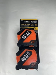 Klein Tools Compact Tape Measure 2 Pack 9525VP 25 Feet 13 Ft. Reach New Tool - Picture 1 of 2
