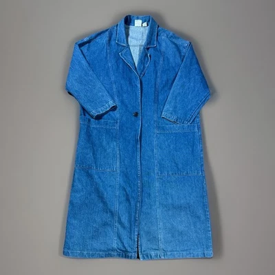 90s Y2K Candies Women's Oversized Denim Jean Duster Ranch Grunge Trench Coat LRG - Image 1 of 4