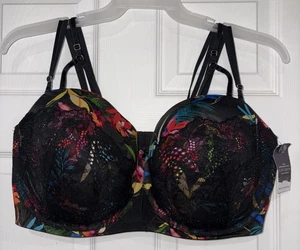CACIQUE Seriously Sexy 42H Black Floral Lace Boost Strappy/Strapless NWT -$66.95 - Picture 1 of 6