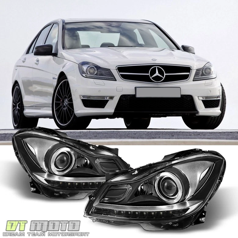 Faros halógenos LED DRL europeos Mercedes Benz W204 C250 C300 C350 Foto 1 de 4