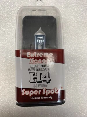 SUPER SPOTS Extreme Xenon H4 55 WATT Super White HIGH OUTPUT BULB     SM4 - Image 1 of 3