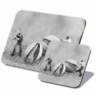 1x Cork Placemat & Coaster Set - BW - Mini Toy Workers Pistachio Nuts #37790