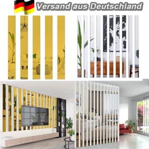 20Stk 5*50CM Lange Streifen Spiegel Acryl Wandaufkleber Selbstklebende Fliesen - Bild 1 von 15