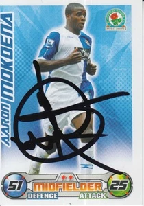 AARON MOKOENA HAND SIGNED BLACKBURN ROVERS 08/09 MATCH ATTAX CARD 2008/2009. - Picture 1 of 1