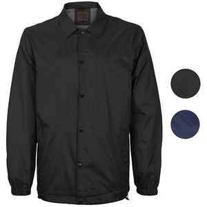Men's Lightweight Water Resistant Button Up Nylon Windbreaker Coach Jacket - Picture 1 of 10
