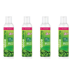 Original 100% Organic Aloe Vera Skin Soothing First Aid Gel 3 in 1 100ml x 4